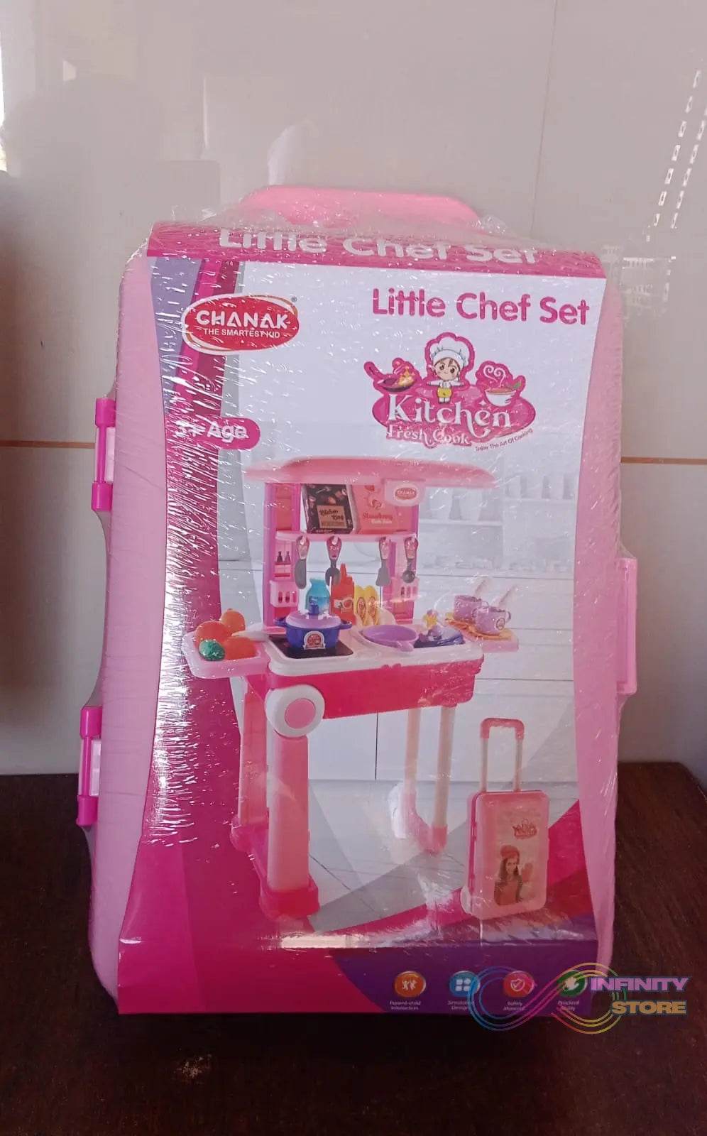 3 in 1 Kitchen Set for Kids, Portable Pretend Play Toys for Kids with Suitcase (1 Set) - infinityexculsivestore.com