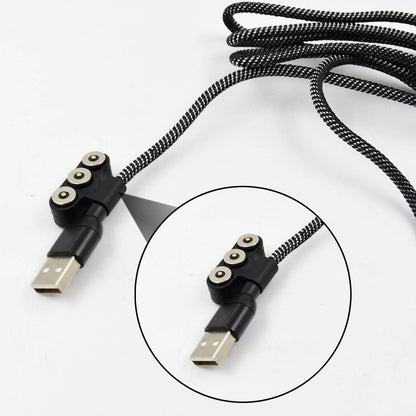 3 in 1 Magnetic USB Charging Cable | USB-c Android and Lightning with Extra Protecting Nylon| Strong Magnetic Cable with Full Rotation Support Fast Charging - infinityexculsivestore.com
