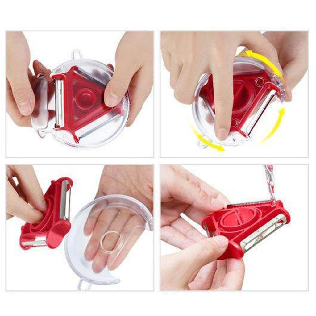 3 in 1 Multi Function Three Use Rotary Hanging Round Planer Peeler and Cutter Vegetable Slicer Kitchen Tools Kitchen Gadgets - infinityexculsivestore.com