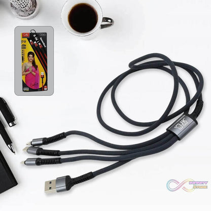 3 in 1 Multi Super Fast Charging Cable (1 Pc / 1200 MM) - infinityexculsivestore.com