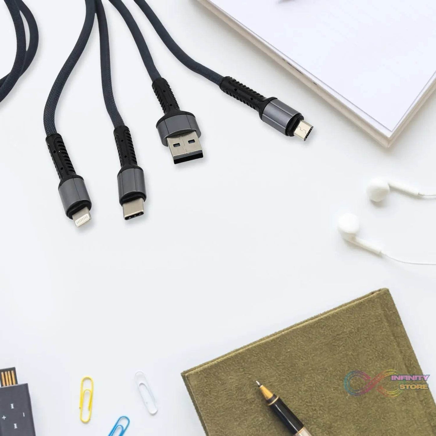 3 in 1 Multi Super Fast Charging Cable (1 Pc / 1200 MM) - infinityexculsivestore.com