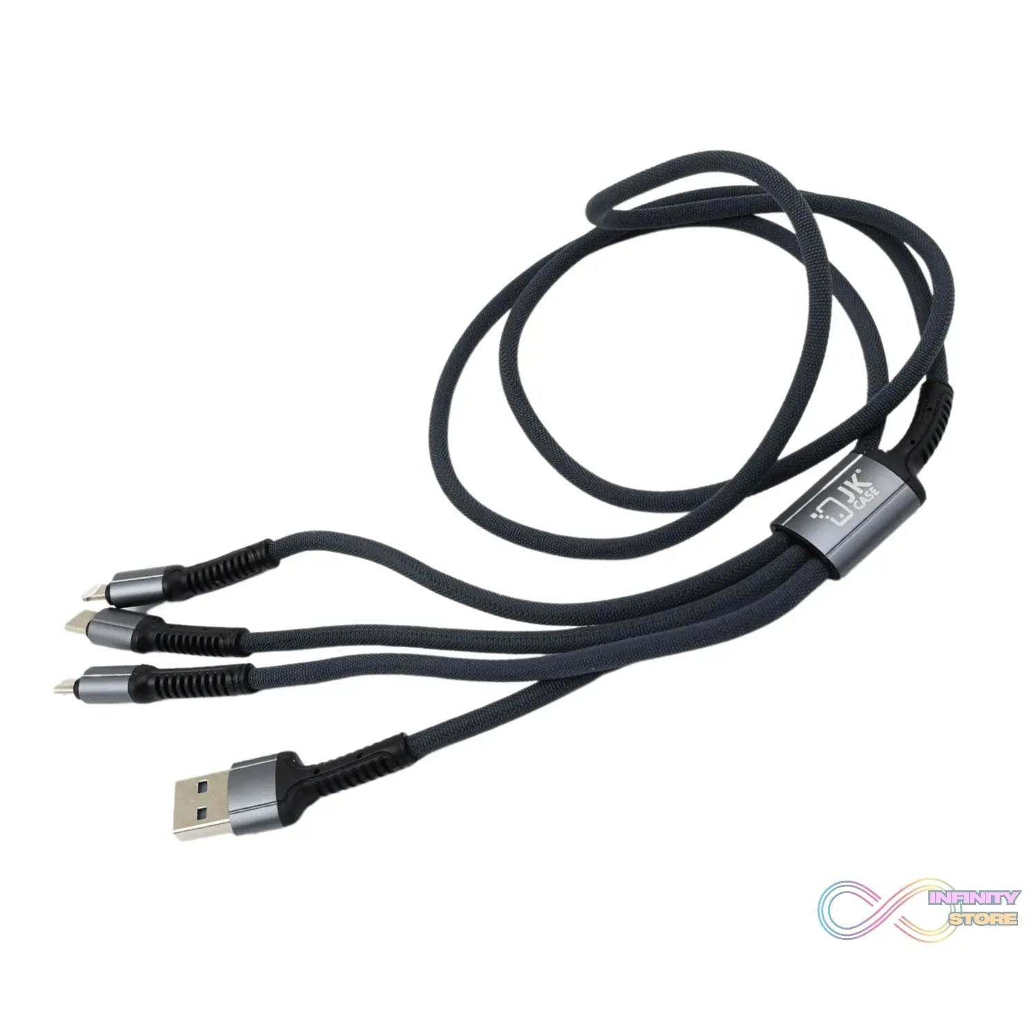 3 in 1 Multi Super Fast Charging Cable (1 Pc / 1200 MM) - infinityexculsivestore.com