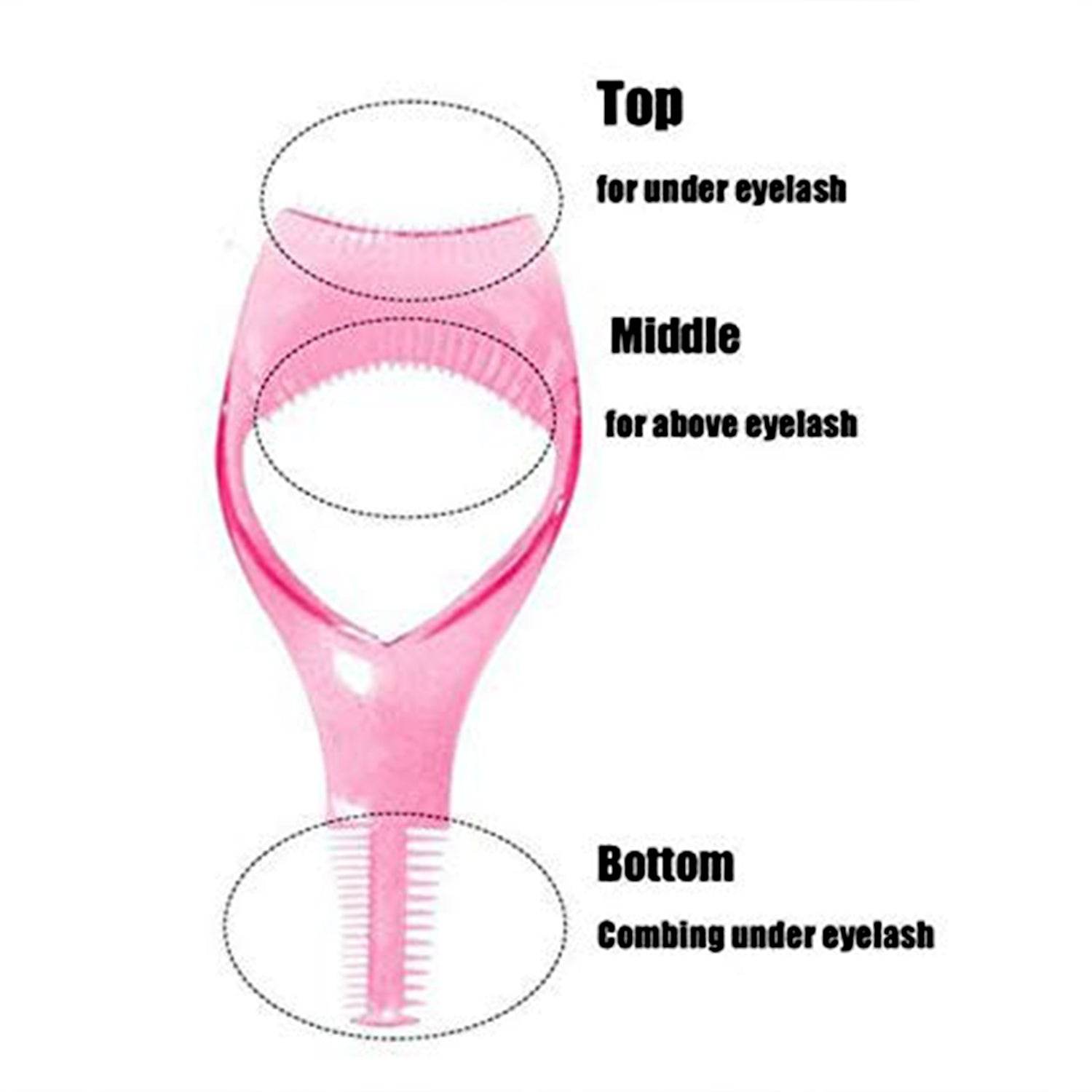 3 in 1 Plastic Makeup Cosmetic Eyelash Tool Lash Mascara Applicator Eyelashes Guide Eyelashes Brush Curler Comb Eye Makeup Tool Female Supply (1 Pc) - infinityexculsivestore.com