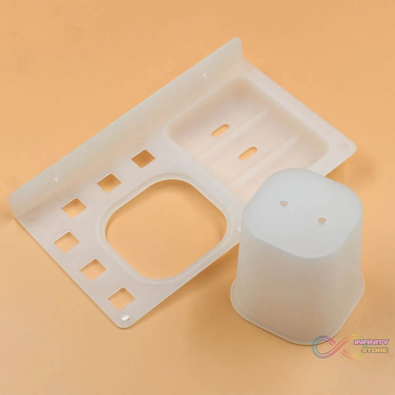 3 in 1 Plastic Soap Dish and plastic soap dish tray used in bathroom and kitchen purposes. - infinityexculsivestore.com