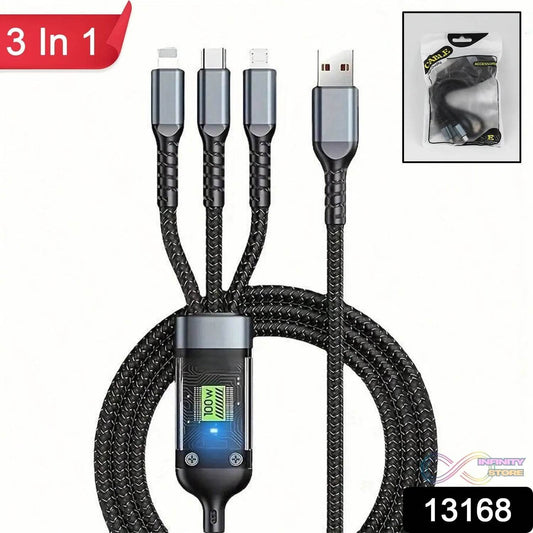 3 - in - 1 Super Fast Charging Cable 100w - infinityexculsivestore.com