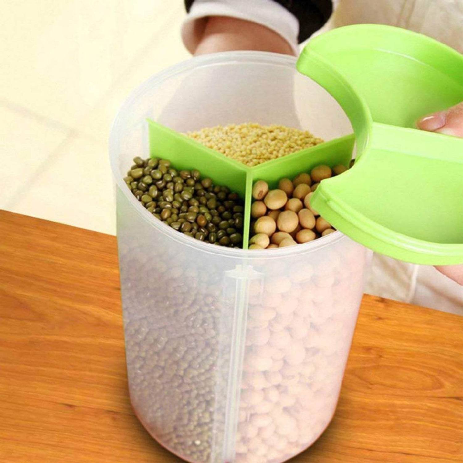 3 in 1 Transparent Air Tight Storage Dispenser Container (With Color Box) - infinityexculsivestore.com