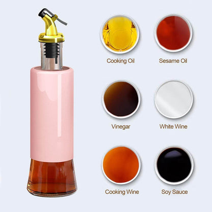 300 ML Olive Oil Dispenser Bottle Leakproof Condiment Glass Container Non- Drip Spout Soy Sauce Vinegar Cruet Bottle for Kitchen Cooking BBQ Fry for Kicthen Home (300 ML) - infinityexculsivestore.com