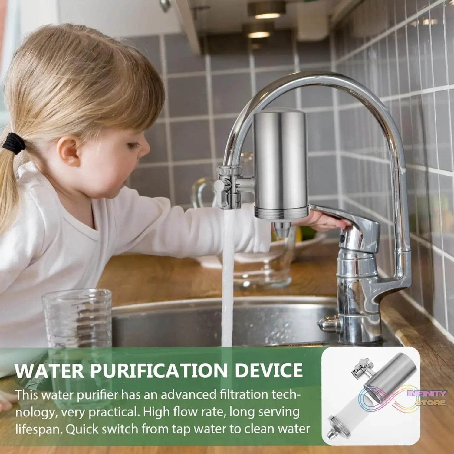 304 Stainless Steel Faucet Mount Water Filter, Water Purifier (1 Set) - infinityexculsivestore.com