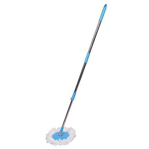 Heavy Duty Microfiber Spin Mop with Plastic Bucket & Rotating Steel Pole Head - infinityexculsivestore.com