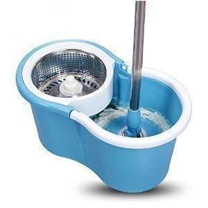 Heavy Duty Microfiber Spin Mop with Plastic Bucket & Rotating Steel Pole Head - infinityexculsivestore.com