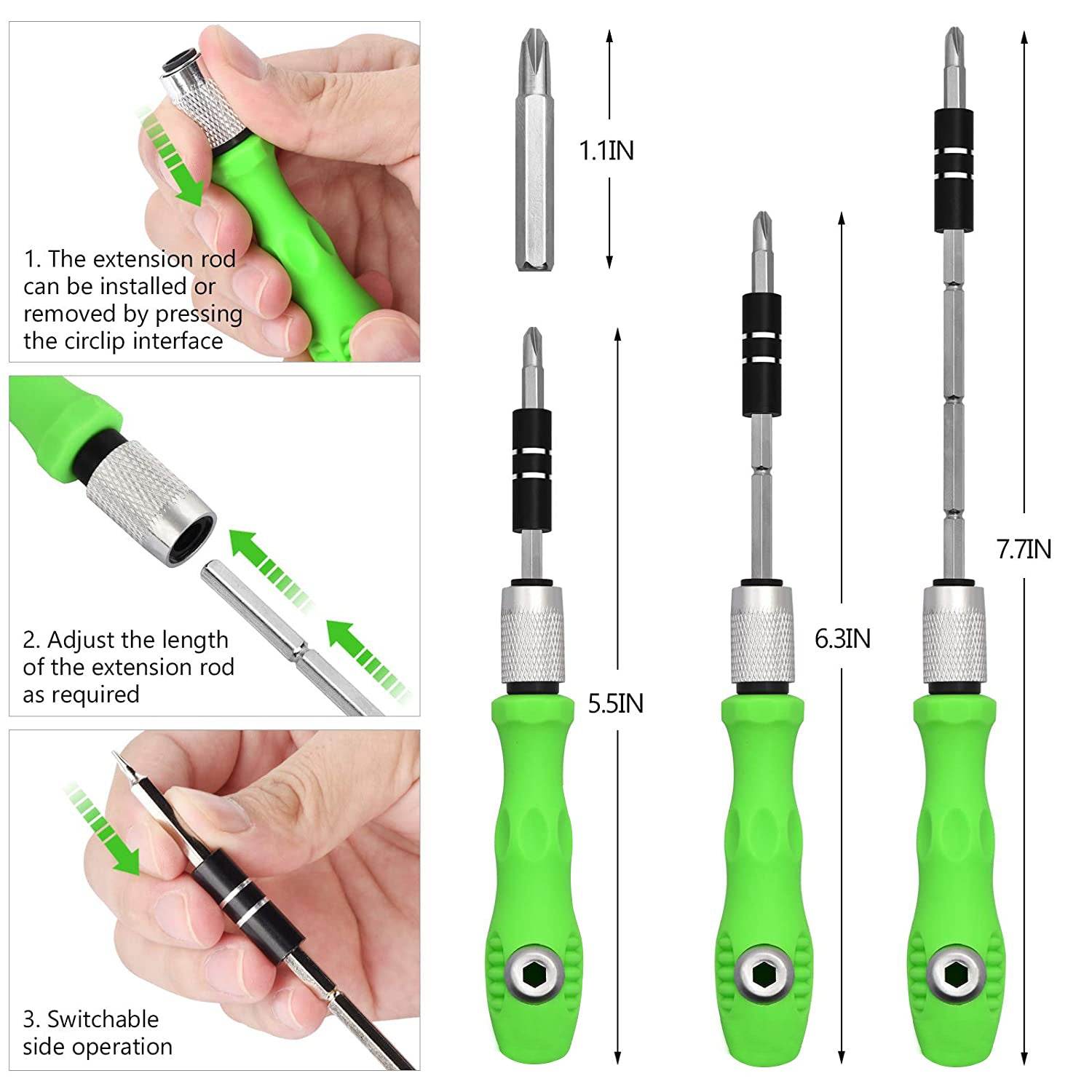 32 in 1 Mini Screwdriver Bits Set with Magnetic Flexible Extension Rod - infinityexculsivestore.com