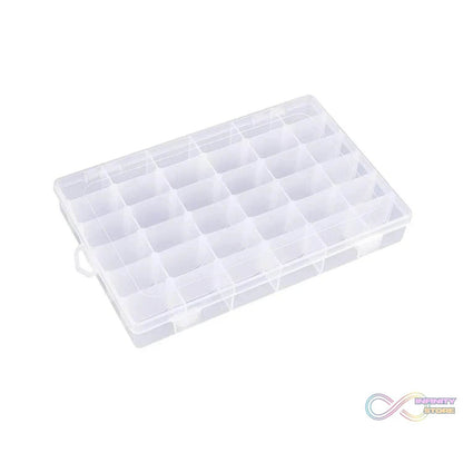 36 Grids Clear Plastic Organizer Box with Adjustable Compartment Dividers, Jewellery Storage Organizer Collection Box (1 pc ) - infinityexculsivestore.com