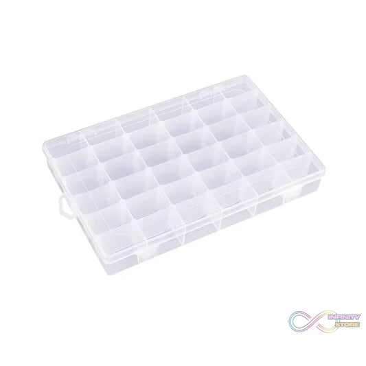 36 Grids Clear Plastic Organizer Box with Adjustable Compartment Dividers, Jewellery Storage Organizer Collection Box (1 pc ) - infinityexculsivestore.com
