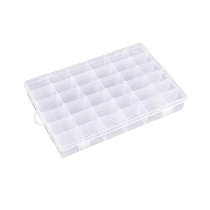 36 Grids Clear Plastic Organizer Jewelry Storage Box with Adjustable Dividers, Transparent Organizer Box (1pc) - infinityexculsivestore.com