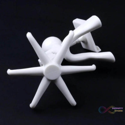 360 Degree Rotating Figure 6 Claw Kitchen Utensils Holder Hook OrganizerKitchen Rack, Non - Punching and Trace Sticky Hook for Bathroom, Door, Wall, White (1 Pc ) - infinityexculsivestore.com