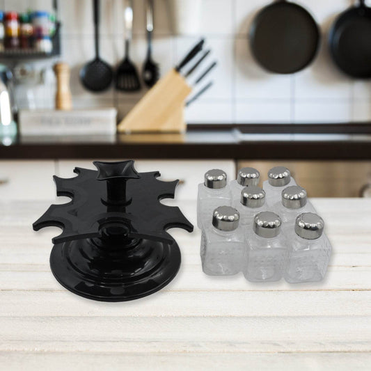 360° Revolving Spice Rack | 8-Piece Square Container Set | All-New Design for Condiments - infinityexculsivestore.com