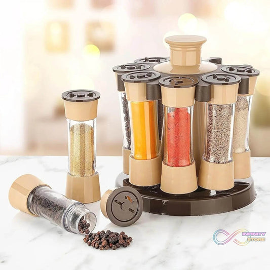 360 Revolving Spice Rack for Kitchen and Dining Table, 8 Spice jars - infinityexculsivestore.com