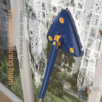 360° Rotatable Mop Triangle Mop with Long Handle (1 Pc / 113 Cm) - infinityexculsivestore.com