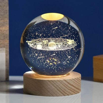 3D Astronomy Night Lamp Crystal Ball lamps With Base (1 Pc) - infinityexculsivestore.com