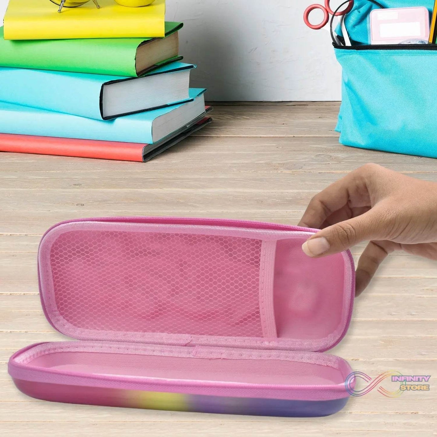 3D Cartoon Zipper Compass Box, Pencil Box (1 Pc) - infinityexculsivestore.com