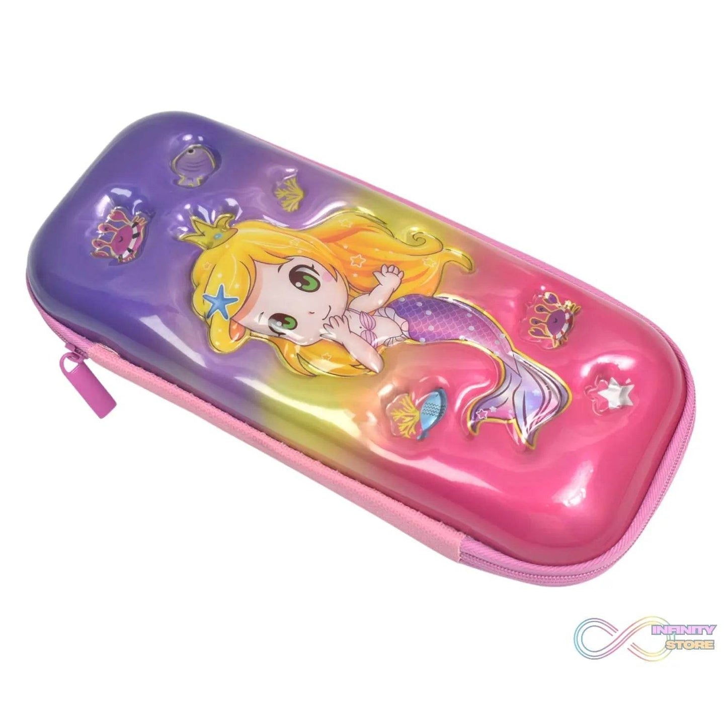 3D Cartoon Zipper Compass Box, Pencil Box (1 Pc) - infinityexculsivestore.com