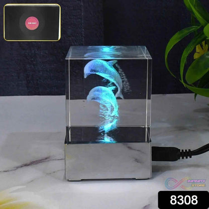 3D Dolphin LED Light, Desk Decor, LED Light Base, USB Charging (1 Pc) - infinityexculsivestore.com