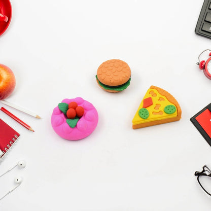 3D Food Shape Fancy & Stylish Colorful Erasers, Mini Eraser Creative Cute Novelty Eraser for Children Eraser Set for Return Gift, Birthday Party, School Prize(5 Pcs Set) - infinityexculsivestore.com