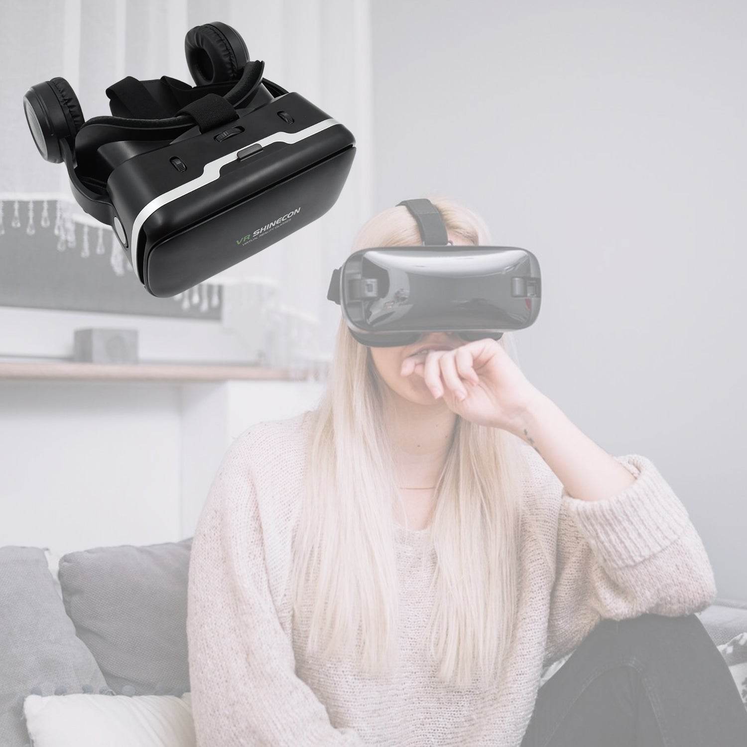 3D / HD VR Glasses Virtual Reality Goggles Headset for iOS for Android Smartphone VR Goggles-For 3D VR Movies Video Games with Headphones (1 Pc) - infinityexculsivestore.com