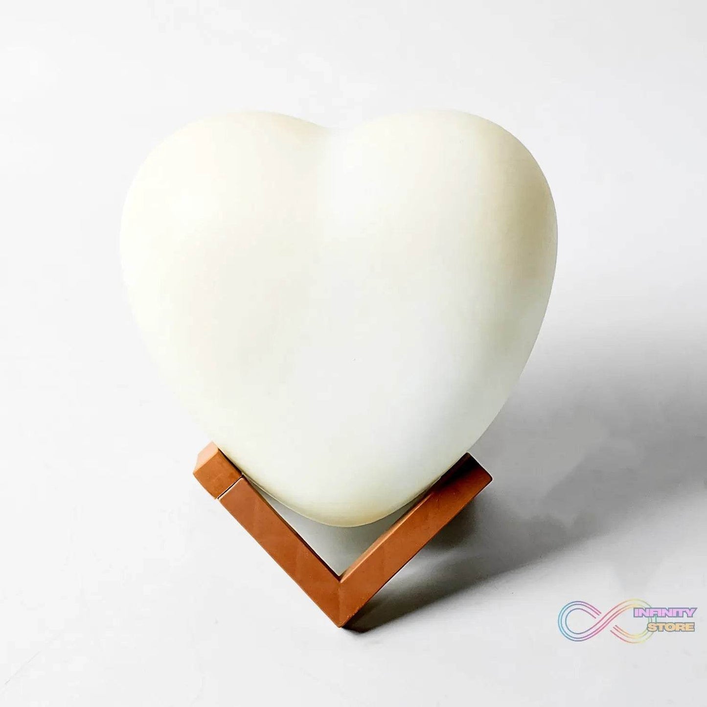3D Heart Shape Moon Night Lamp with Plastic Stand (13 x12 Cm / 1 Pc) - infinityexculsivestore.com