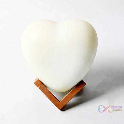3D Heart Shape Moon Night Lamp with Plastic Stand (13 x12 Cm / 1 Pc) - infinityexculsivestore.com