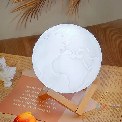 3D Moon Night Lamp with Stand (Color Box / White & Yellow Light / 1 Pc) - infinityexculsivestore.com