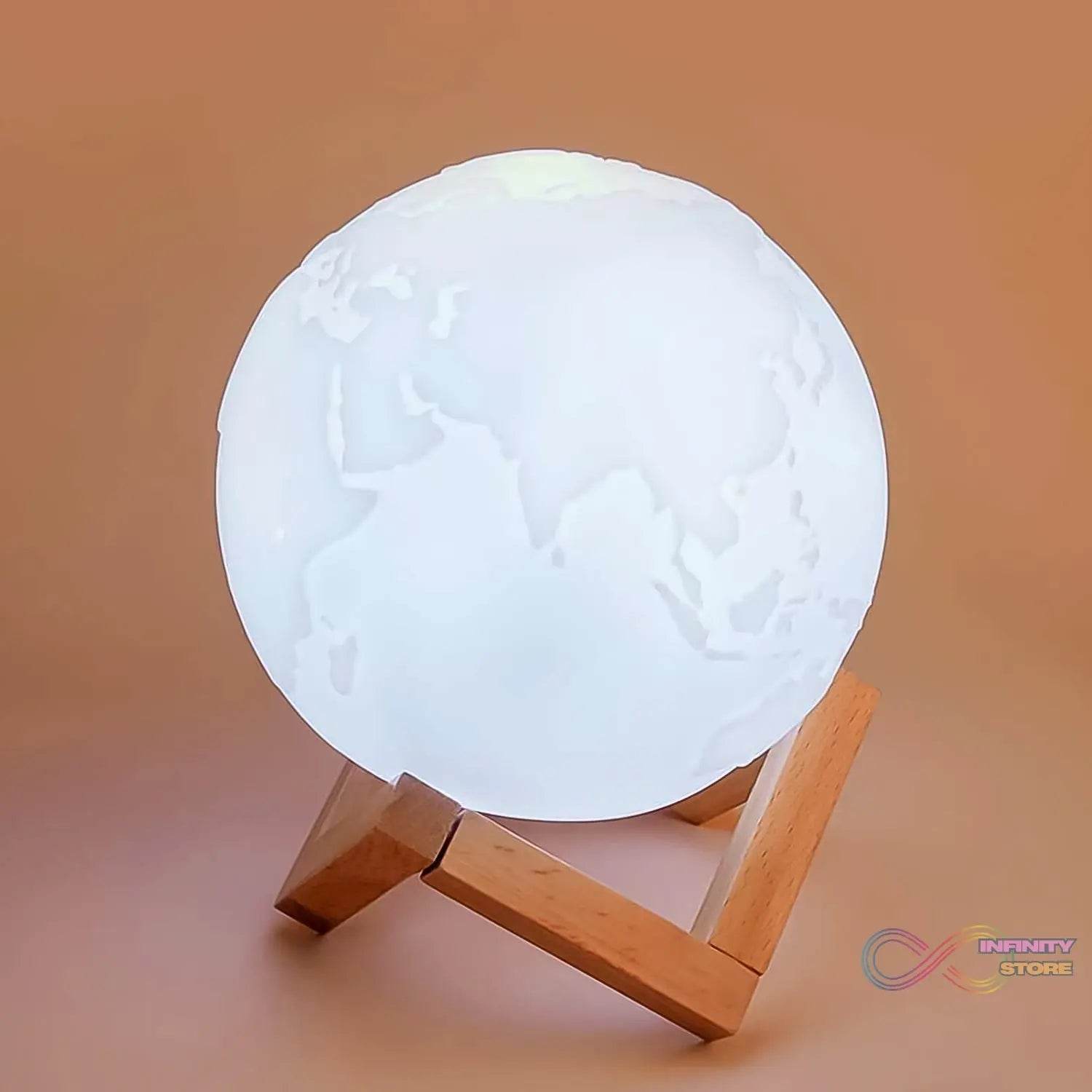 3D Moon Night Lamp with Stand (Color Box / White & Yellow Light / 1 Pc) - infinityexculsivestore.com