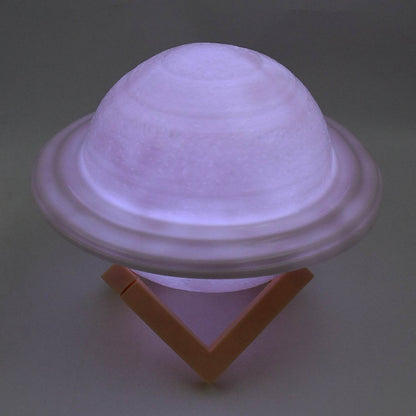 3D Saturn Lamp Home Decoration Bedside Night Light With Base (1 pc / Multicolor) - infinityexculsivestore.com