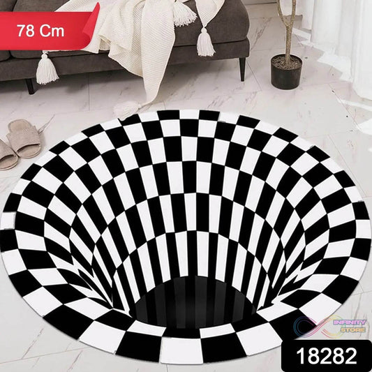 3D Space Round Carpet, Floor Mat Non - Woven Doormat (1 Pc / 78 Cm) - infinityexculsivestore.com