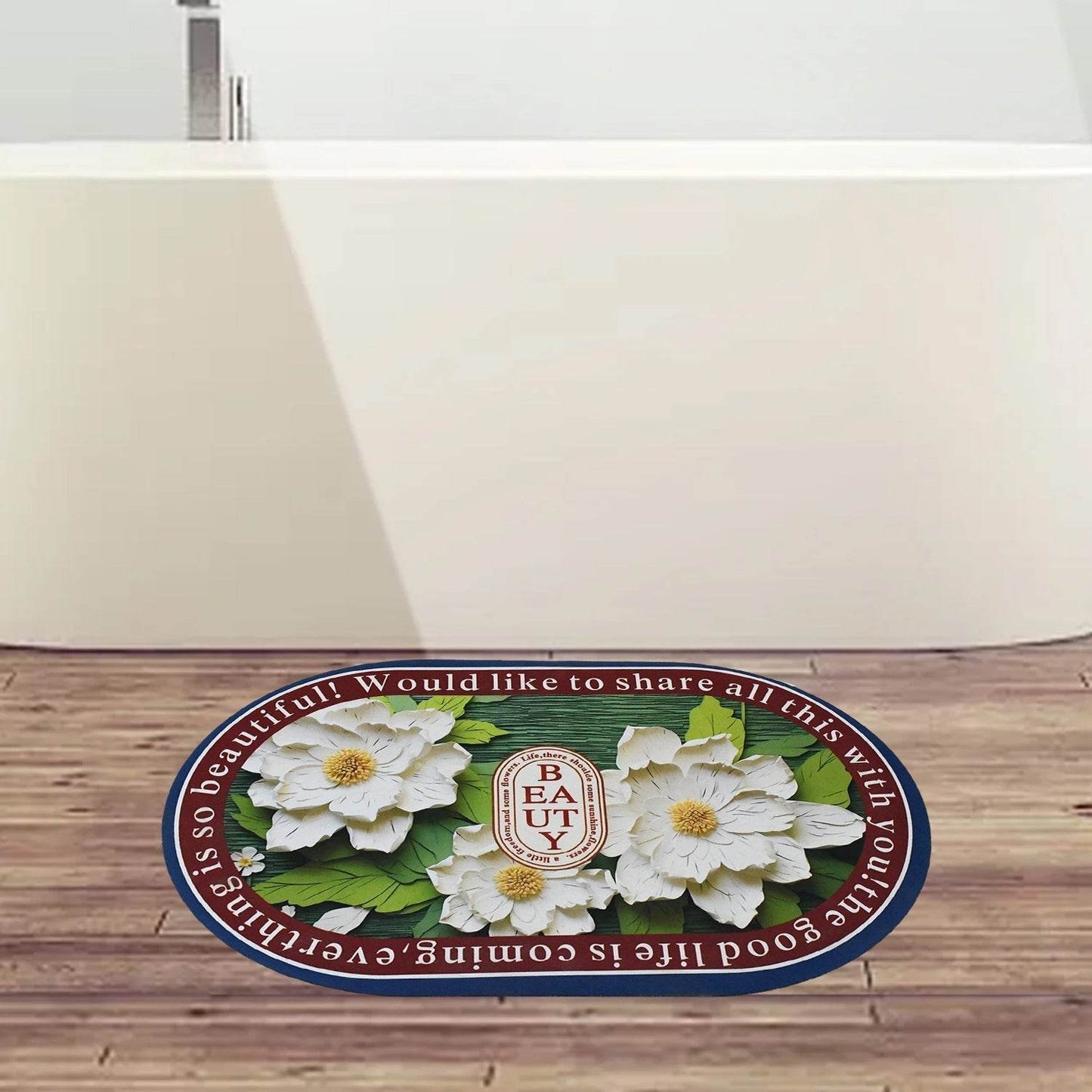 3D Visual Anti-Slip Absorbent Mat New Soft Super Absorbent Floor Mats, Cute Flowers Shower Drying Bathroom Mat (Mix Design / 1 Pc) - infinityexculsivestore.com