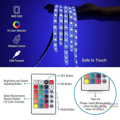 3M RGB LED Strip Lights, LED Mood Lights (1 Set) - infinityexculsivestore.com