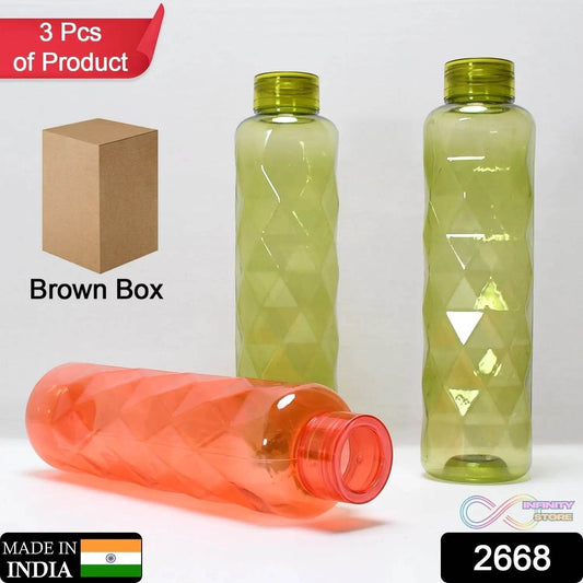 3Pc Set Diamond Cut Bottle Used for storing water and beverages purposes for people. - infinityexculsivestore.com