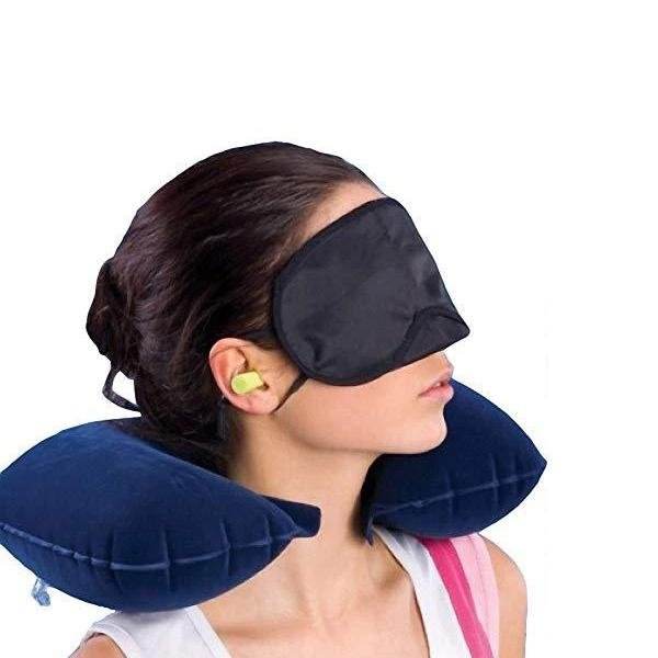 3in1 Air Travel Kit with Pillow, Ear Buds & Eye Mask - infinityexculsivestore.com