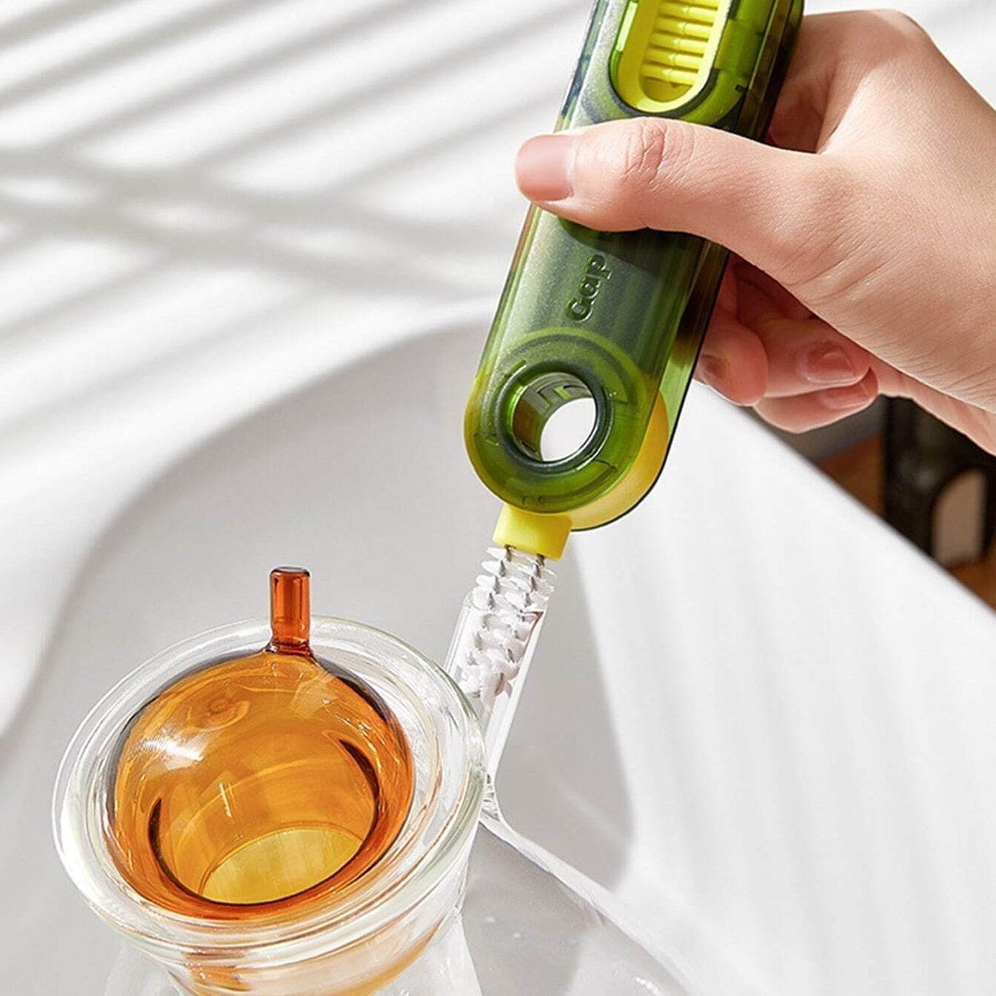 3in1 Multifunctional Cleaning Brush, Bottle Cleaning Brush, Cup Cleaner Brush, for Bottle Cup Cover Lid Home Kitchen Cleaning Tool (1 Pc / Mix Color) - infinityexculsivestore.com