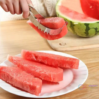 3in1 Stainless Steel Watermelon Cantaloupe Slicer Knife, Corer Fruit, Vegetable Tools Kitchen (1 Pc) - infinityexculsivestore.com