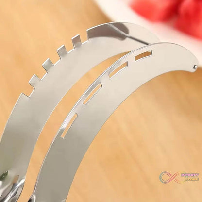 3in1 Stainless Steel Watermelon Cantaloupe Slicer Knife, Corer Fruit, Vegetable Tools Kitchen (1 Pc) - infinityexculsivestore.com
