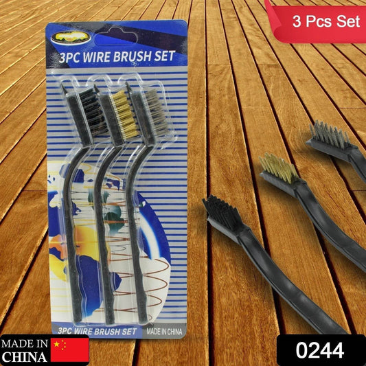 3pcs Mini Wire Brush Set (Steel / Nylon / Brass Brush) - infinityexculsivestore.com