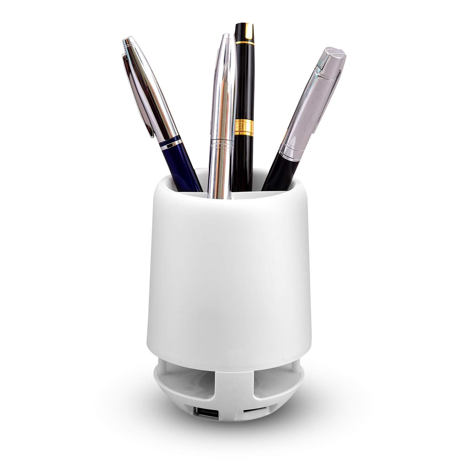 Multifunctional 4 Compartment Pen Holder with Bluetooth Speaker 5 W Bluetooth Speaker Laptop / Desk Speaker / Table Lamp / Night Lamp Smart Color Changing Pen Stand Wireless Bluetooth Speaker - infinityexculsivestore.com