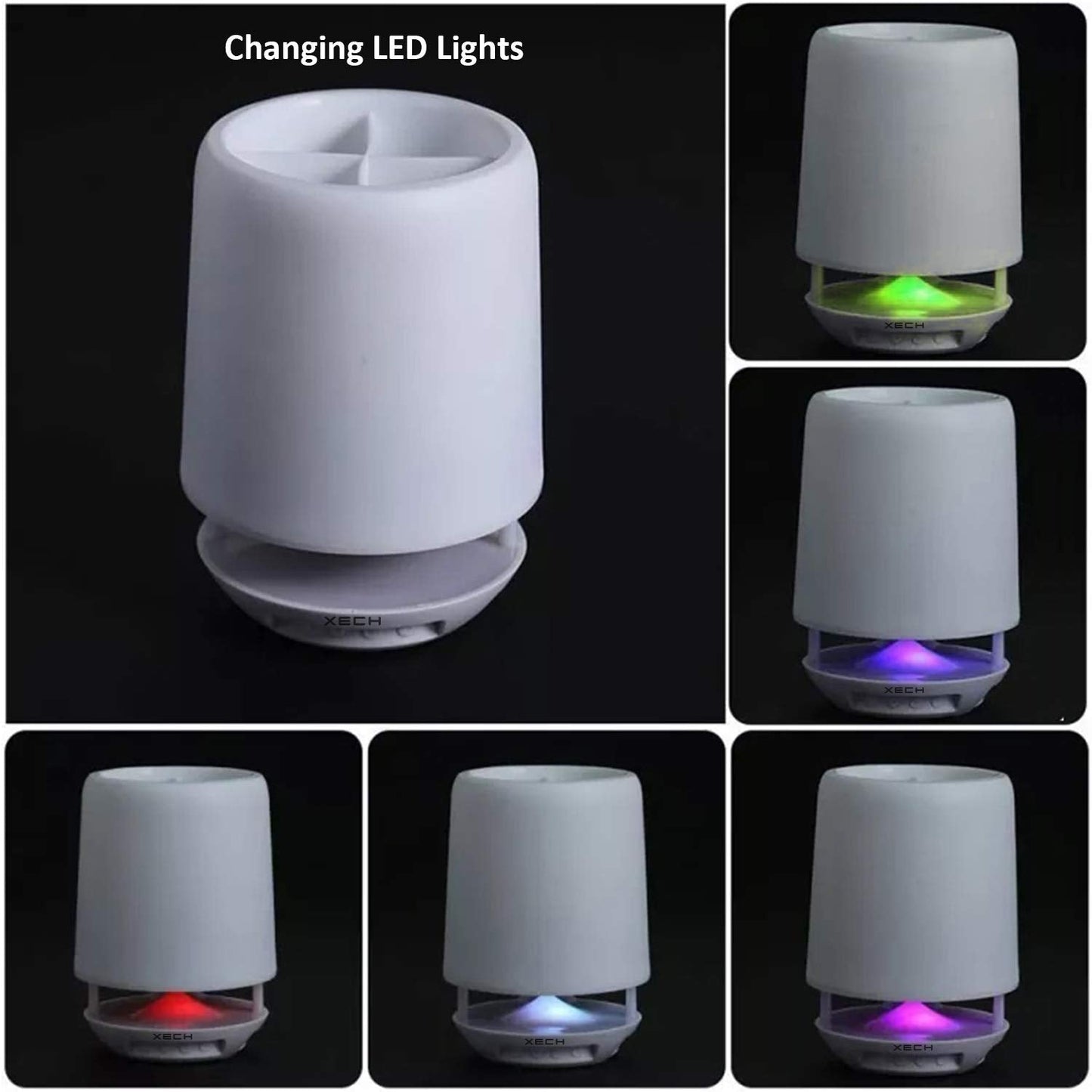 Multifunctional 4 Compartment Pen Holder with Bluetooth Speaker 5 W Bluetooth Speaker Laptop / Desk Speaker / Table Lamp / Night Lamp Smart Color Changing Pen Stand Wireless Bluetooth Speaker - infinityexculsivestore.com