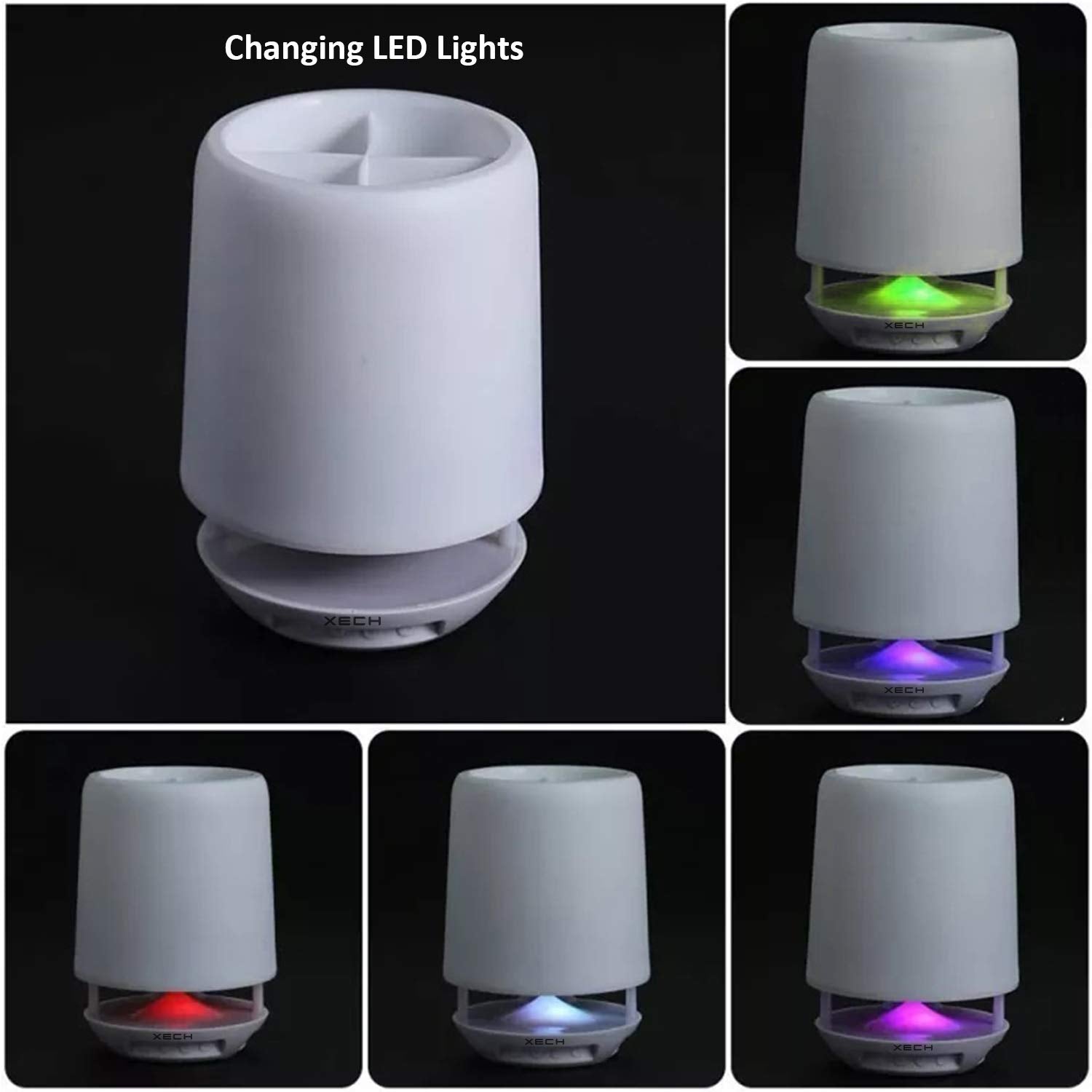 Multifunctional 4 Compartment Pen Holder with Bluetooth Speaker 5 W Bluetooth Speaker Laptop / Desk Speaker / Table Lamp / Night Lamp Smart Color Changing Pen Stand Wireless Bluetooth Speaker - infinityexculsivestore.com