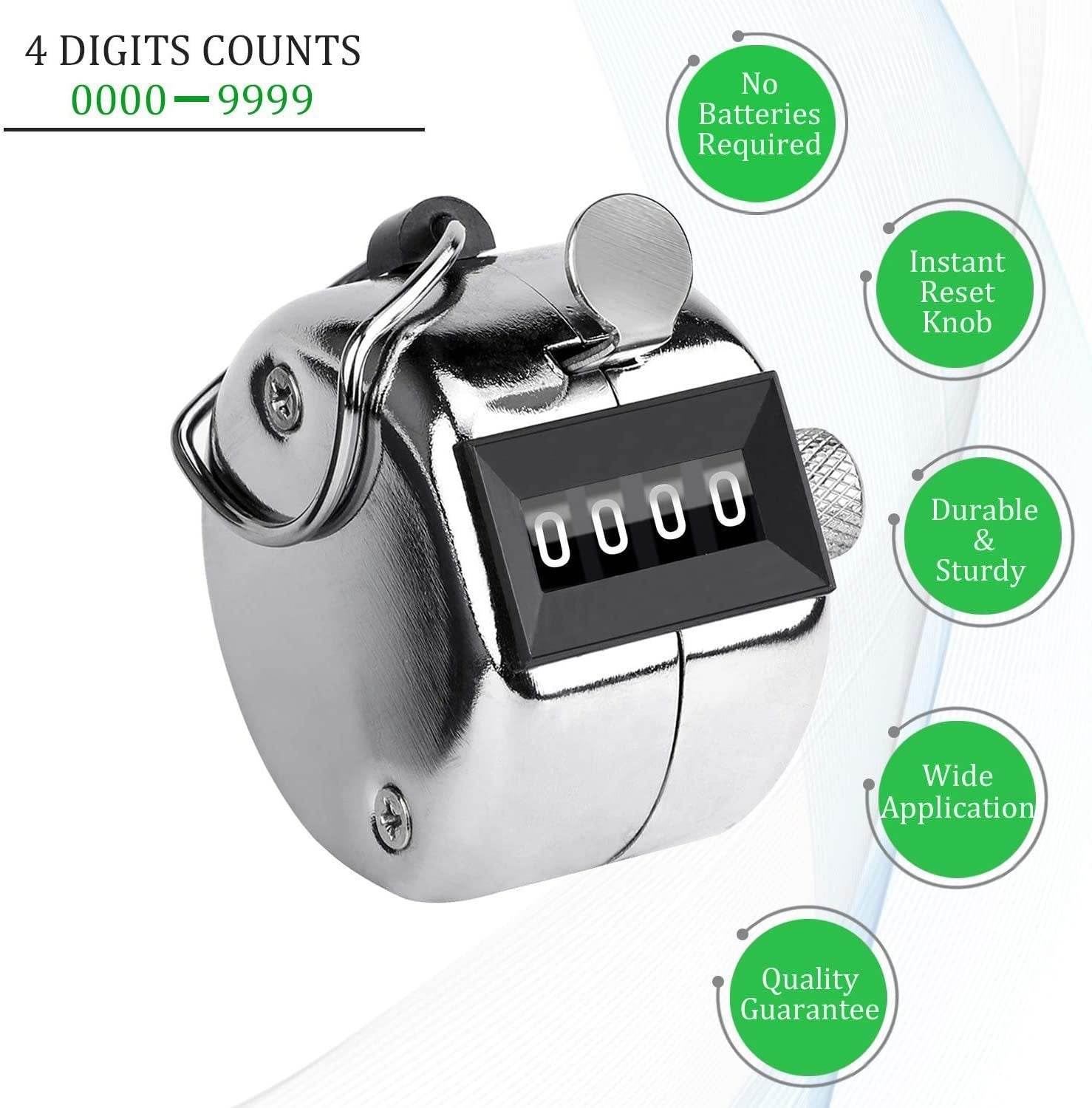 4 Digits Hand Held Tally Counter Numbers Clicker - infinityexculsivestore.com