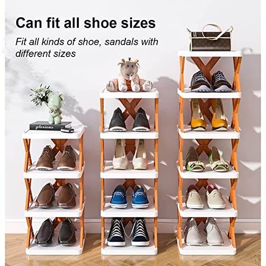 4 LAYER SHOES STAND, SHOE TOWER RACK SUIT FOR SMALL SPACES, CLOSET, SMALL ENTRYWAY, EASY ASSEMBLY AND STABLE IN STRUCTURE, CORNER STORAGE CABINET FOR SAVING SPACE - infinityexculsivestore.com