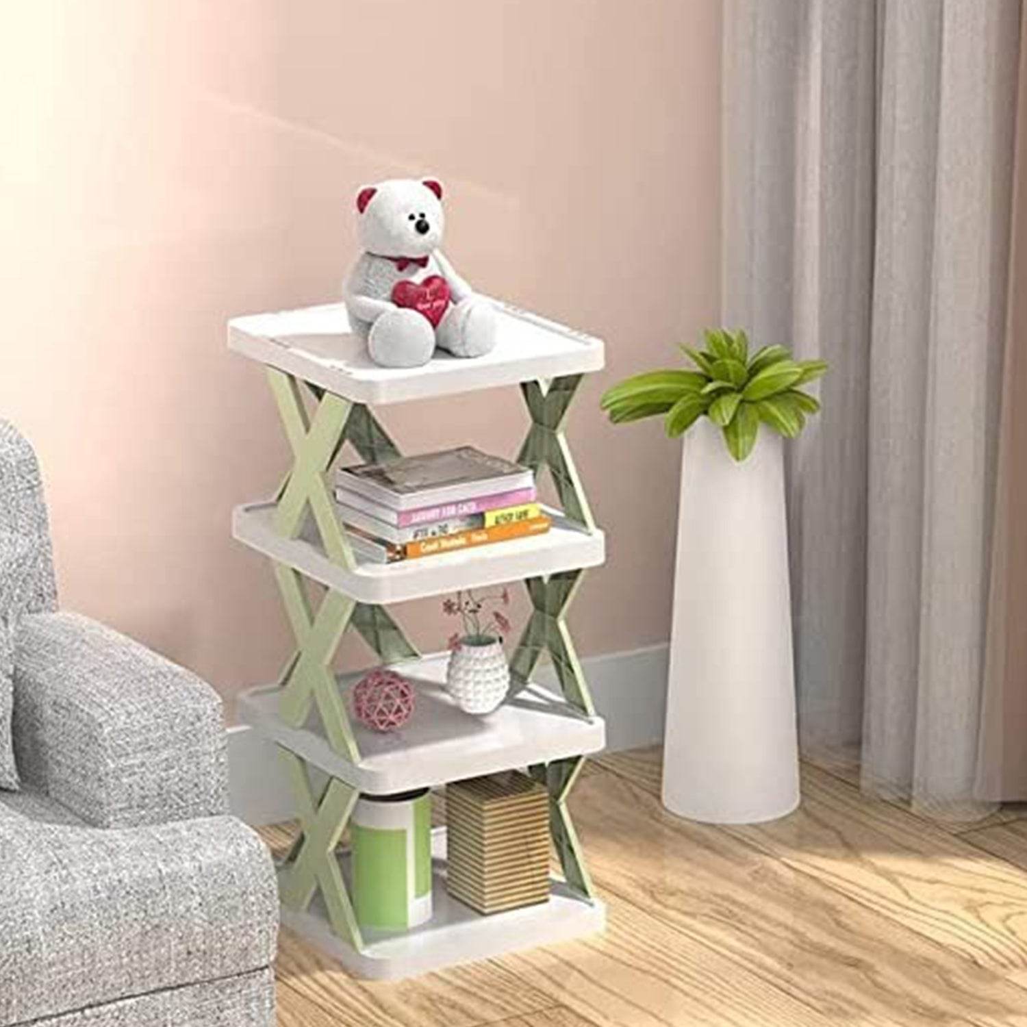 4 LAYER SHOES STAND, SHOE TOWER RACK SUIT FOR SMALL SPACES, CLOSET, SMALL ENTRYWAY, EASY ASSEMBLY AND STABLE IN STRUCTURE, CORNER STORAGE CABINET FOR SAVING SPACE - infinityexculsivestore.com