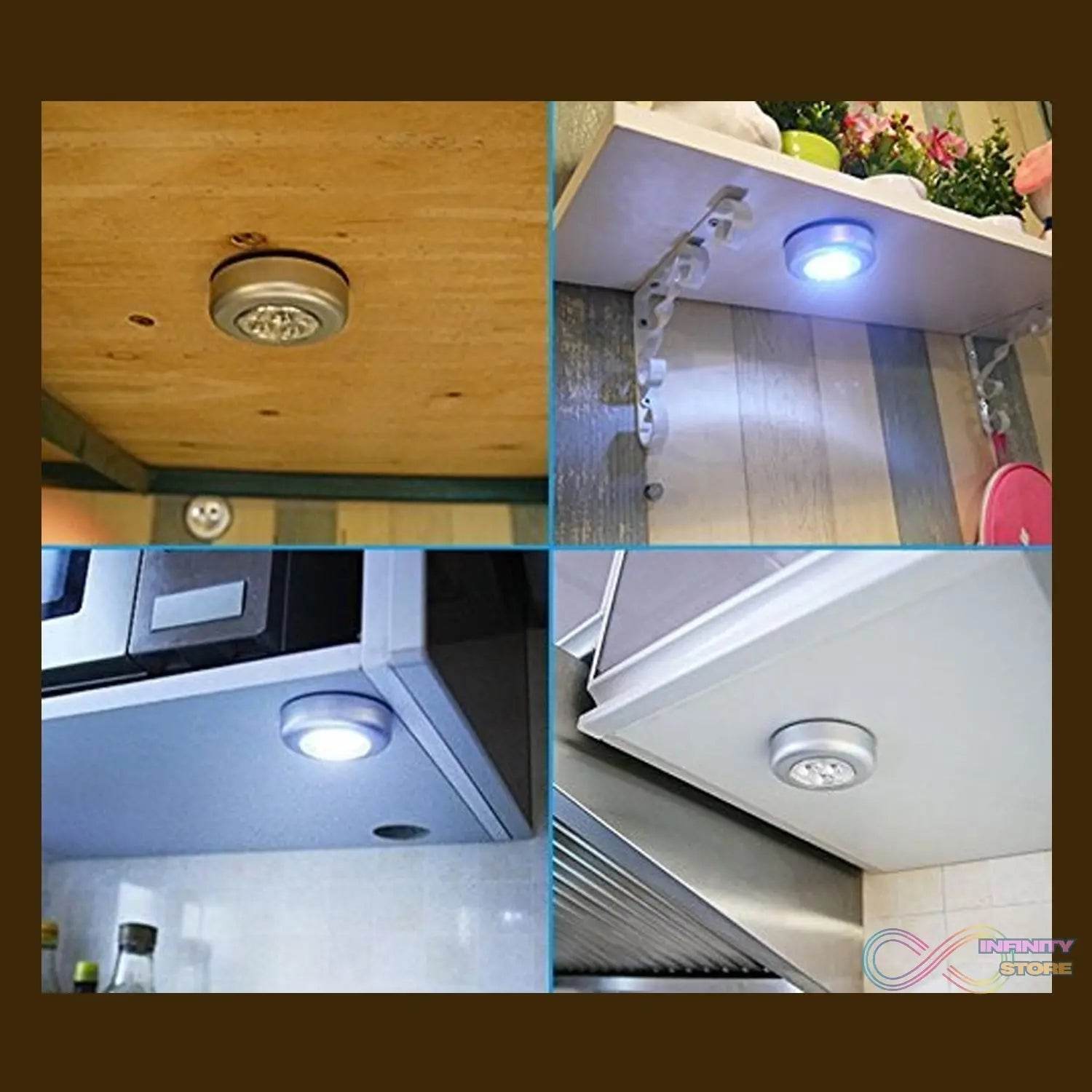 4 LED Battery - Powered Wireless Night Light Stick Tap Touch Lamp Stick - on Push Light for Closets, Cabinets, Counters, or Utility Rooms, Cordless Touch Light - infinityexculsivestore.com