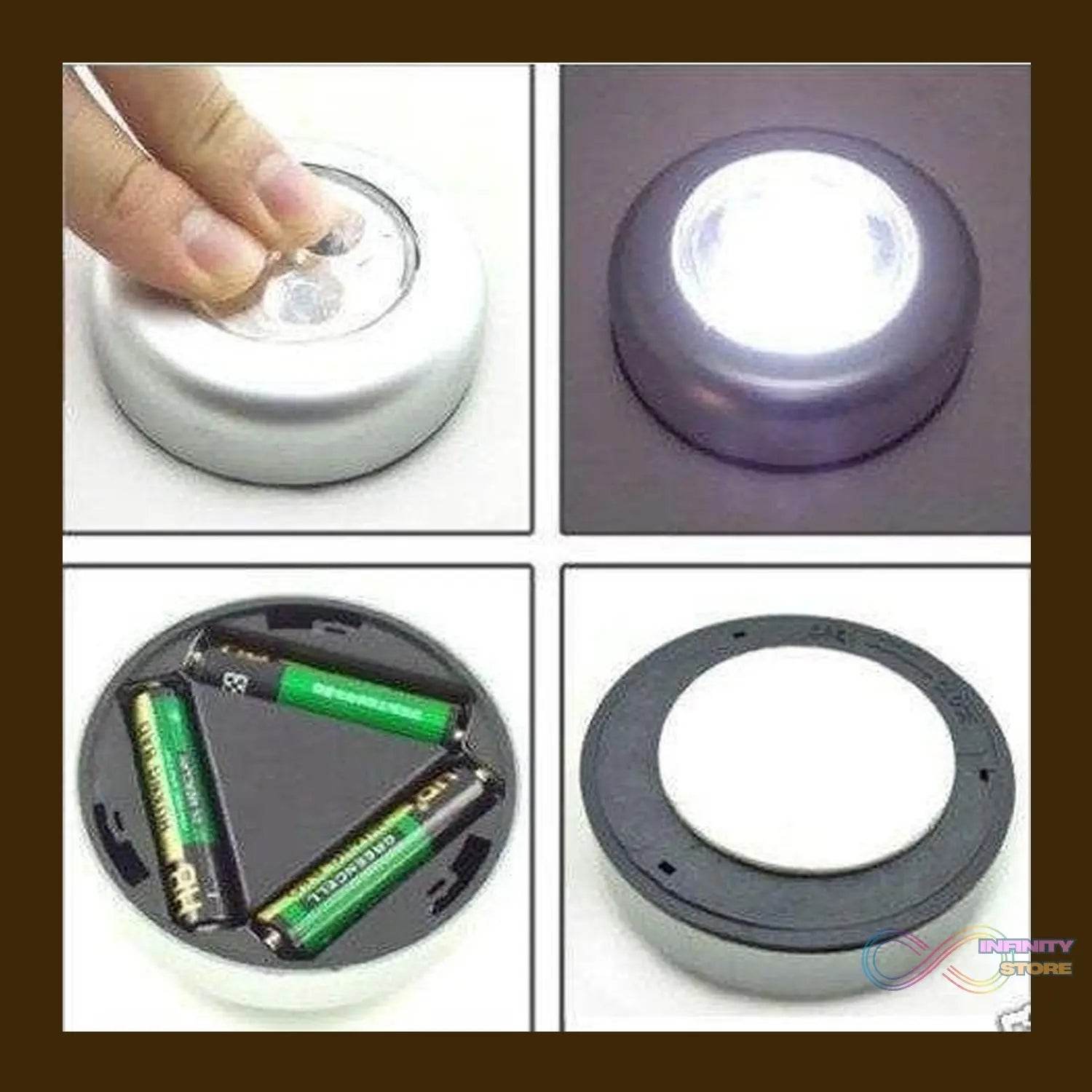 4 LED Battery - Powered Wireless Night Light Stick Tap Touch Lamp Stick - on Push Light for Closets, Cabinets, Counters, or Utility Rooms, Cordless Touch Light - infinityexculsivestore.com